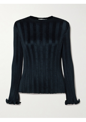 SIMKHAI - Carys Shirred Satin Top - Black - US0,US2,US4,US6,US8,US10,US12,US14