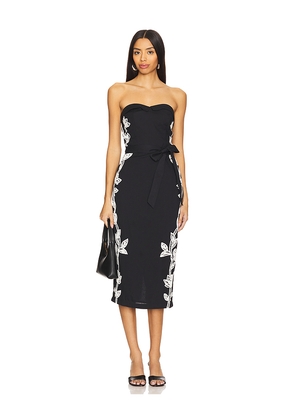 HEMANT AND NANDITA Midi Dress With Tie Up Belt in Black,White. Size M. Also in XS.