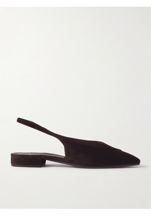 Loro Piana - Rebecca Layered Suede Slingback Flats - Brown - IT36,IT36.5,IT37,IT37.5,IT38,IT38.5,IT39,IT39.5,IT40,IT40.5,IT41,IT41.5,IT42