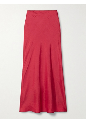 ALIX OF BOHEMIA - Lyra Crinkled-silk Midi Skirt - Red - x small,small,medium,large,x large