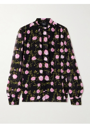 Giambattista Valli - Pussy-bow Floral-print Silk-chiffon Blouse - Black - IT40,IT42,IT44,IT46,IT48,IT50