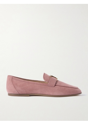 Tod's - Embellished Nubuck Loafers - Pink - IT36,IT36.5,IT37,IT37.5,IT38,IT38.5,IT39,IT39.5,IT40,IT40.5,IT41,IT41.5,IT42
