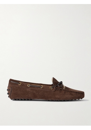 Tod's - Gommino Leather-trimmed Suede Loafers - Brown - IT36,IT36.5,IT37,IT37.5,IT38,IT38.5,IT39,IT39.5,IT40,IT40.5,IT41,IT41.5,IT42