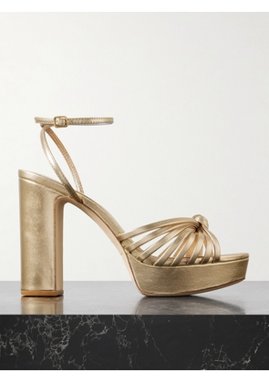 Loeffler Randall - Rivka Knotted Metallic Leather Sandals - Gold - US6,US6.5,US7,US7.5,US8,US8.5,US9,US9.5,US10,US10.5,US11,US11.5,US12