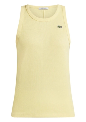 Lacoste logo-appliqué ribbed tank top - Yellow