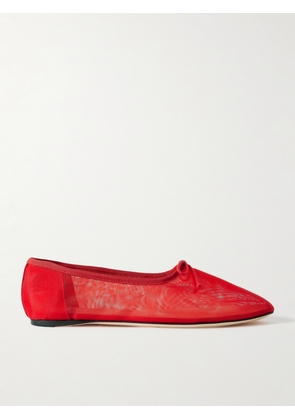 Loeffler Randall - Landon Soft Bow-detailed Mesh Ballet Flats - Red - US5,US5.5,US6,US6.5,US7,US7.5,US8,US8.5,US9,US9.5,US10,US10.5,US11,US11.5,US12