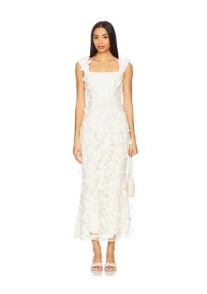 ELLIATT Scarlett Midi Dress in Cream. Size L. Also in M, S, XL, XS.