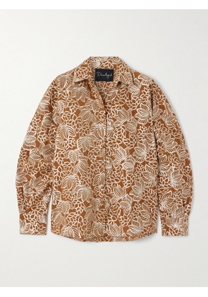 Dima Ayad - Embroidered Satin Shirt - Brown - XS,S,M,L,XL,XXL,XXXL