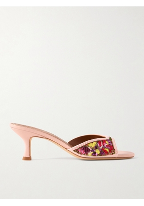 STAUD - Brigitte Embellished Satin Mules - Pink - IT36,IT37,IT38,IT39,IT40,IT41,IT42