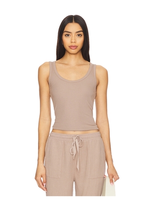 Bobi Rib Tank in Taupe. Size L. Also in M, S, XL, XS.