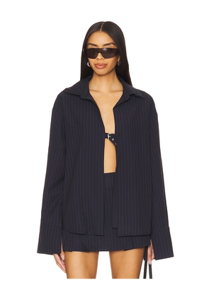 BY.DYLN Andi Shirt in Navy. Size L. Also in M, S, XS.