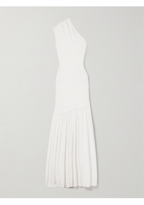 Proenza Schouler - Cora One-shoulder Stretch-knit And Pleated Crepon Maxi Dress - White - US0,US2,US4,US6,US8,US10,US12