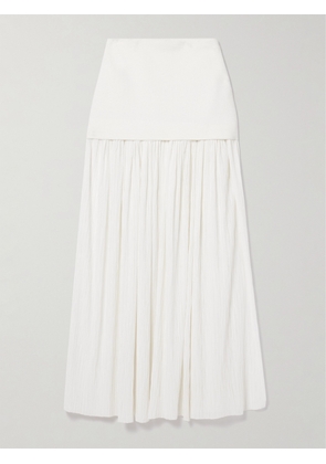 Proenza Schouler - Paige Pleated Crepon And Stretch-knit Maxi Skirt - Ivory - US0,US2,US4,US6,US8,US10,US12