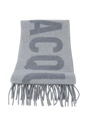 Jacquemus logo fringed scarf - Grey