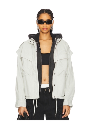 ALPHA INDUSTRIES Oversized Cotton Utility Jacket in White. Size L. Also in M, S, XL, XS.