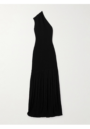 Proenza Schouler - Cora One-shoulder Stretch-knit And Pleated Crepon Maxi Dress - Black - US0,US2,US4,US6,US8,US10,US12