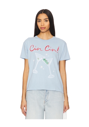 DAYDREAMER Cin Cin Ringer Tee in Baby Blue. Size L. Also in XS.
