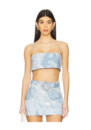 HEMANT AND NANDITA Bustier Top in Baby Blue. Size L. Also in M, S, XL, XS.