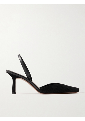 NEOUS - Dilmun Leather-trimmed Suede Slingback Pumps - Black - IT35,IT35.5,IT36,IT36.5,IT37,IT37.5,IT38,IT38.5,IT39,IT39.5,IT40,IT40.5,IT41