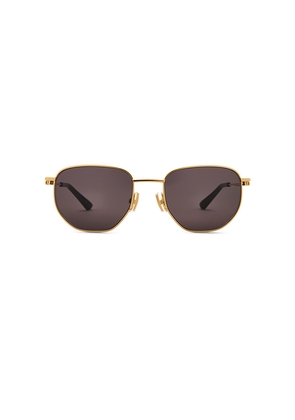 Bottega Veneta Split Sunglasses in Metallic Gold.