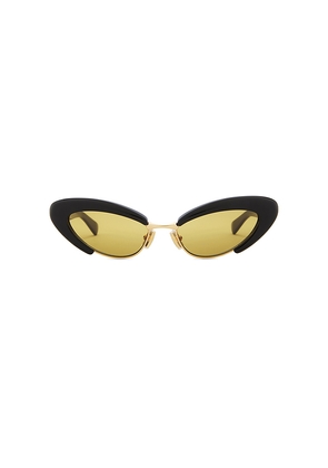 Bottega Veneta Cat Eye Sunglasses in Black,Yellow.
