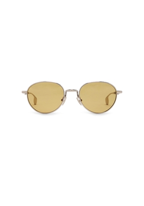 Bottega Veneta Round Sunglasses in Metallic Gold.