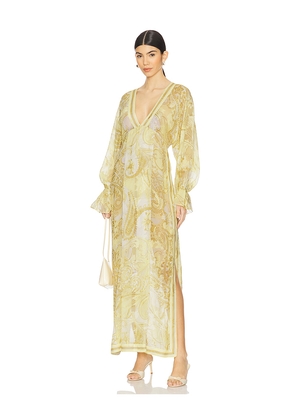 HEMANT AND NANDITA Kaftan Without Slip in Yellow. Size L. Also in M, S, XL.