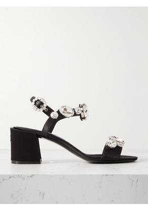 Dolce & Gabbana - Keira Jewel Crystal-embellished Satin Sandals - Black - IT36,IT37,IT37.5,IT38,IT38.5,IT39,IT39.5,IT40,IT41