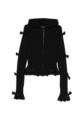 Balenciaga bow-embellished zip-up cardigan - Black