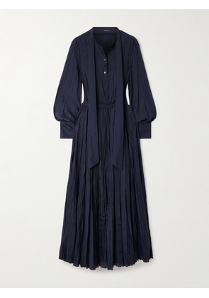Joseph - Lisa Crinkled Silk-habotai Maxi Dress - Blue - FR 32,FR 34,FR 36,FR 38,FR 40,FR 42,FR 44