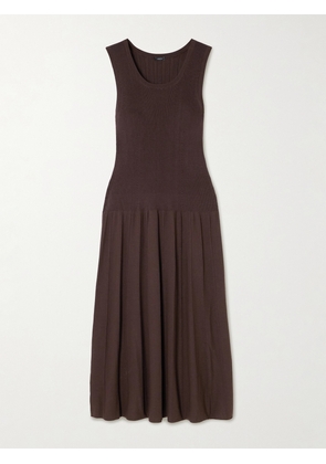 Joseph - Ribbed-knit Midi Dress - Brown - x small,small,medium,large,x large