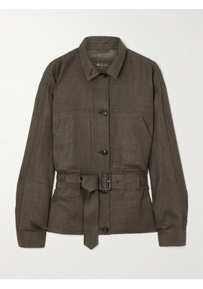 Loro Piana - Jaylon Belted Linen And Wool-blend Jacket - Green - IT36,IT38,IT40,IT42,IT44,IT46,IT48