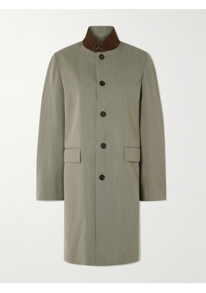 Loro Piana - Blain Suede-trimmed Storm System® Wool Coat - Neutrals - IT38,IT40,IT42,IT44,IT46,IT48