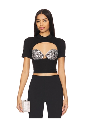 AREA Bustier T-Shirt in Black. Size S. Also in XS.