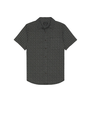 Brixton Charter Print Short Sleeve Shirt in Black. Size M. Also in S.