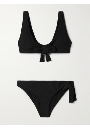 Lisa Marie Fernandez - Tie-detailed Crepe Bikini - Black - 1,2,3,4