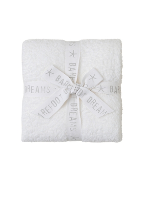 Barefoot Dreams Cozychic Stroller Blanket in White.