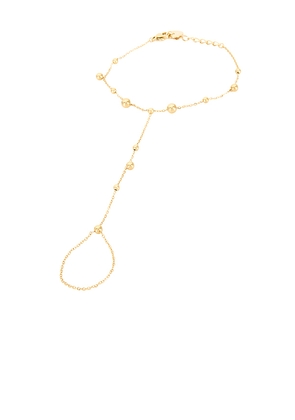 BRACHA Bella Hand Chain in Metallic Gold.