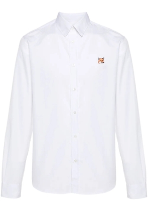 Maison Kitsuné Fox-patch cotton shirt - White
