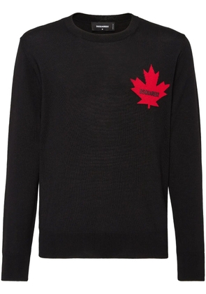 DSQUARED2 intarsia-logo wool jumper - Black