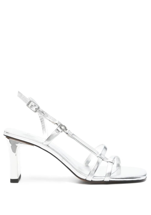 Maje 80mm metallic strappy sandals - Silver