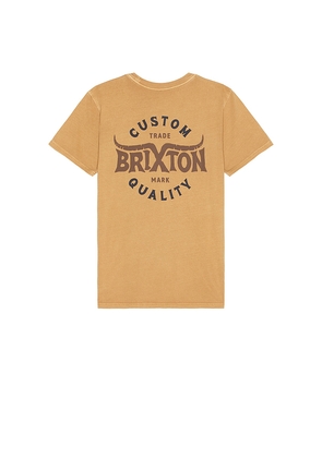 Brixton Gibson Short Sleeve Standard Tee in Tan. Size M. Also in S.