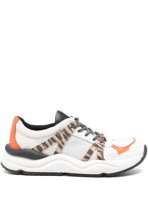 Geox animal-print panel sneakers - White