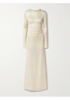 TOVE - Luella Gathered Stretch-knit Maxi Dress - Cream - FR 34,FR 36,FR 38,FR 40,FR 42