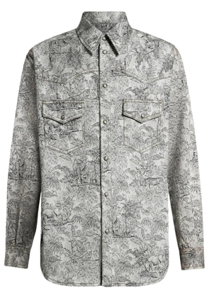 ETRO linen denim shirt jacket - Grey