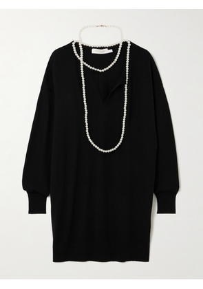 Zimmermann - Crush Faux Pearl-embellished Wool Mini Dress - Black - 00,1,2,3,4