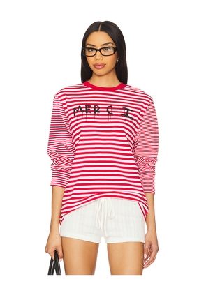 etre cecile Merci Breton Long Sleeve Tshirt in Red. Size L. Also in S, XS.