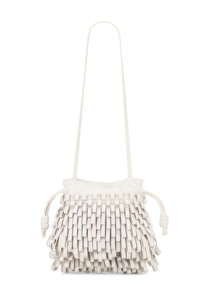 Alexis Quinn Fringe Loop Clutch in Cream.