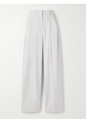 Theory - Pleated Crepe Wide-leg Pants - Gray - US0,US2,US4,US6,US8,US10,US12