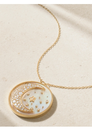 L’Atelier Nawbar - Moonlight 18-karat Gold Mother-of-pearl And Diamond Necklace - Silver - One size